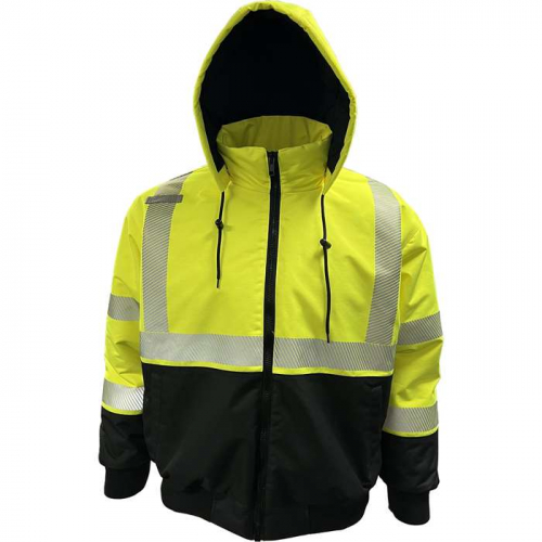 PIP 430PS-LB-4X, Reflective Apparel™, ANSI Type R Class 3 Heavy-Duty Water-Resistant Bomber Jacket